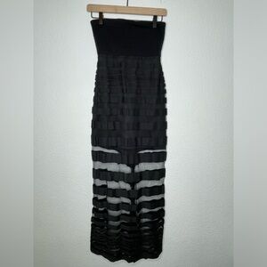 Alexis Black Sheer Striped Maxi Dress